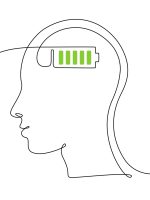 One,Continuous,Line,Drawing,Of,Head,With,Full,Battery,Level.