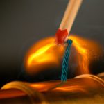 Macro,,Dof:,Burning,Match,Lights,Up,The,Short,Blue,Fuse