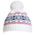 White,Knitted,Winter,Hat,Decorated,With,Scandinavian,Geometric,Ornament,With