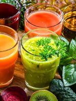 Glasses,With,Fresh,Organic,Vegetable,And,Fruit,Juices.,Detox,Diet