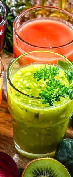 Glasses,With,Fresh,Organic,Vegetable,And,Fruit,Juices.,Detox,Diet