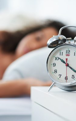 Alarm,,Clock,And,Woman,Sleeping,In,Bed,With,Depression,,Tired